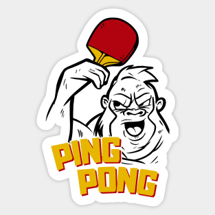 Ping Pong Gorilla Sticker